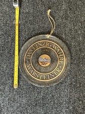 Warsteiner Beer Round Glass Sign Rare Hard To Find picture