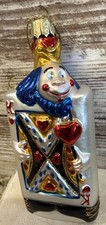 Vintage King Of Hearts Man Card Christmas Glass Ornament picture