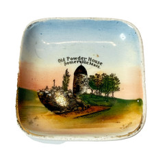 POWDER HOUSE - SOMERVILLE MA Massachusetts  Souvenir ANTIQUE CHINA TRINKET DISH  picture