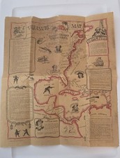 Vintage 1965 Sunken & Buried Treasure Map Historical Documents Co Pirate picture