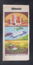 1971 Illinois   road  map Independent  oil  gas picture
