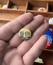 Antique President & Mrs William McKinley Political Pinback Pin  picture