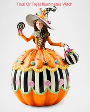 Mackenzie Trick Or Treat Illuminated Witch Figurine Childs 14.25