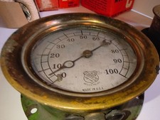 Antique Ashcroft 100 psi Pressure Steam Heating Gauge STEAMPUNK picture