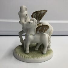 Flambro Taiwan Mother & Baby Unicorn Porcelain Figurine Vintage 4.5x3.75