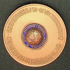 1958 Italian International Military Camp of Disci-8961 Chia 16 Ski Medal- NN-94 picture