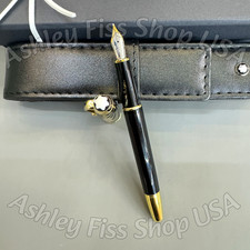 MONTBLANC Meisterstück Black Gold Trim Fountain Pen Luxury Collector Rare picture