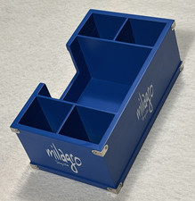 NEW Milagro Tequila Blue Wooden Bar Napkin and Straw Caddy picture