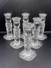 VTG Violetta Poland Hand Cut 24% Lead Crystal Candlestick Pinwheel 6