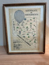 VERY RARE 1957 Operation Plumbbob Certificate of Participation Map of Nevada picture