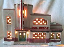 RARE 1993 Christmas Valley Collectible Seasonal Specialties Lighted Bus Depot picture
