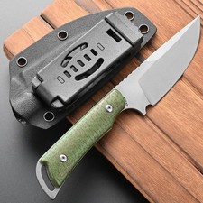 VG10 Steel Fixed Blade Hunting Knife, Micarta Handle Full Tang Knife with Sheath picture