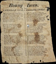 Bonny Doon Broadside Ballad c.1840s Caledonian Hunt Rosaline Castle Rare picture
