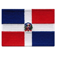 DOMINICAN REPUBLIC FLAG PATCH CARIBBEAN EMBLEM embroidered iron-on PARCHE BADGE picture