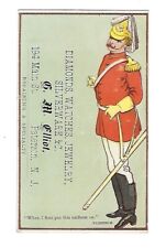 c1890's Victorian Trade Card G.M. Elliot, Jewler Paterson, NJ, Man in Uniform picture