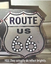 Retro Route 66 weathered road Sign 10x12  Replica 40s, 50s with Faux 