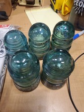 2× Vintage Hemingray No. 12 Glass Insulator + 3× UnNamed Insulators  picture