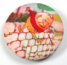 Humpty Dumpty Button Hand Printed Fabric 1 & 1/2 inch FREE US SHIPPING picture