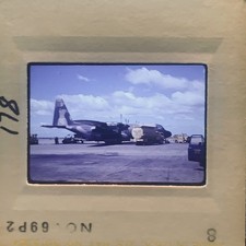 Vintage 35mm Slide 1969 Military C-130 Hercules Aircraft Airfield Aviation picture