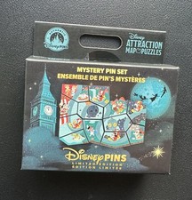 Walt Disney World Peter Pan's Flight Attraction Map Puzzle LE 650 Pin Sealed Box picture