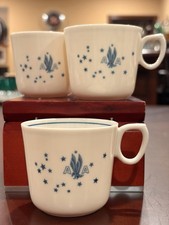 Vtg 1940s American Airlines AA Flagship Syracuse China Airlite Cup Mug Set of 3  picture