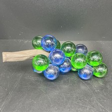 VTG Mid Century Lucite Acrylic Grape Cluster Green Blue With Stem 12