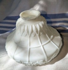 Victorian Style Satin Finish Milk Glass Shade 2.25” Fitter Two Small Chips 8