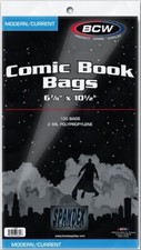 200 - BCW Current Modern 2-Mil Polypropylene Comic Bags 6 ⅞” X 10 ½” Acid Free picture