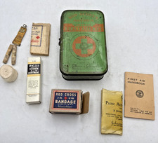 Vtg Boy Scouts of America 1930s Metal First Aid Kit + Contents BSA Johnson John picture