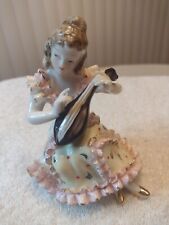 Vintage Porcelain Lady Playing Lute 5