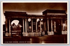 Antique United Kingdom Postcard LONDON Hyde Park Corner 1925 RPPC picture