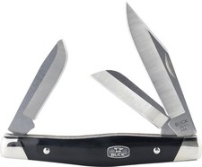 BUCK KNIFE  {NEW} STOCKMAN #BU301BKS1 - BLACK SYNTHETIC HANDLES - 4