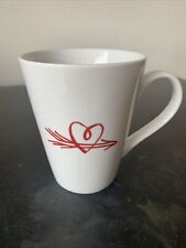 Starbucks 13 ounce white Coffee Mug RED heart arrow Valentine.  2014 pristine  picture