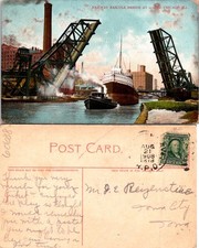 Chicago IL Railway Bascule Bridge At 12th Street Postcard 60688 picture