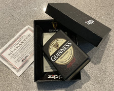 Genuine Brand New 2018 ZIPPO Lighter Official GUINNESS ORIGINAL Satin Black Case picture