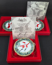 P Buckley Moss Set of 3 Kris Kringle Series Hanging Porcelain Ornament CoA picture
