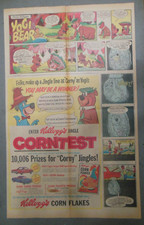 Kellogg's Cereal Ad: Yogi Bear Corny Jingles  From 1968 Size: 15  x 22 inches picture