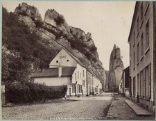 Belgium, Meuse Valley, Dinant, the Bayard Rock, ca.1880, vintage print  picture