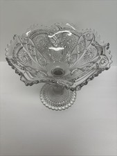 Vintage EAPG Imperial Glass Pedestal Compote Centerpiece Bowl Ruffled Edge- EUC picture