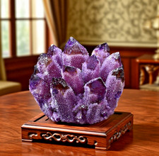 1000g+ Natural Rare Large Deep Purple Amethyst Crystal Cluster Mineral Specimens picture