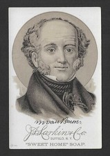 c1880's H603 Larkin Trade Card - Sweet Home Soap Presidents - Martin Van Buren picture
