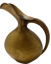 SIGNED EGIDIO CASAGRANDE ITALIA  BORGO TRENTO HAMMERED BRASS PITCHER #17 picture