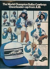 1978 AJD Cap Company Dallas Cowboys Cheerleaders World Champion Vtg Print Ad SI1 picture