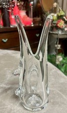 Vintage Blown Crystal Glass Abstract Art 10 1/2