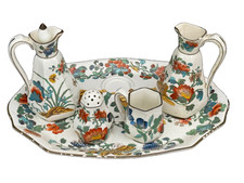 Rare Wedgwood Miniature Condiment Set - Tray, Cruets, Creamer & Pepper A427 picture