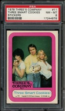 1978 THREE'S COMPANY STICKERS #11,  PSA NM-MT 8 