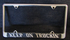 Vintage Keep On Truckin Booster License Plate Frame Nice Used Condition picture