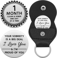 1 to 11 Months Sobriety Coin, 1 to 30 Years Sober Coin, Clean & Sober One Day at picture
