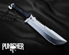 Handmade Punisher Skull Bowie Knife M4X – Custom Forged Collector’s Piece picture