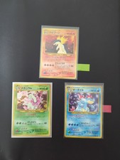 Vintage Japanese Pokemon Holo Set: Meganium #154 Typhlosion #157 Feraligatr #160 picture